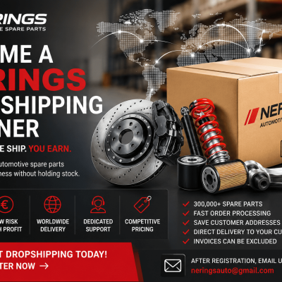 Kļūstiet par NERINGS dropshipping partneri – vairāk nekā 300 000 auto rezerves daļu